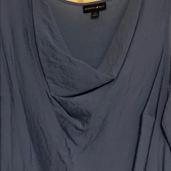 Blue Cowl Neck Sleeveless Blouse - Picture 2 of 5